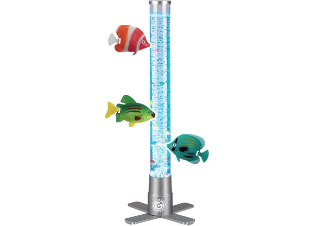 60cm LED Bubble Fish Lamp – Colour Changing Aquarium Tube with Moving Fish, Calming Sensory Mood Lighting for Home, Kids Room, Autism, and Relaxation – Perfect Night Light for Children & Adults
