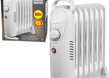 Oil Filled Radiator Heater - White | Energy-Efficient Electric Radiator with Adjustable Thermostat & 3 Heat Settings