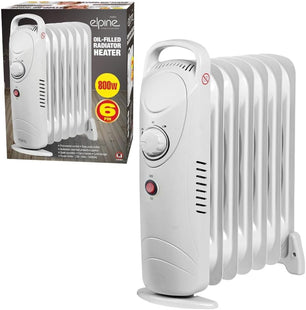 Oil Filled Radiator Heater - White | Energy-Efficient Electric Radiator with Adjustable Thermostat & 3 Heat Settings