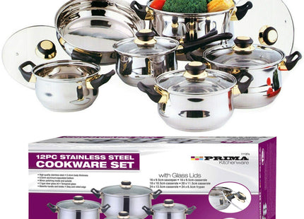 12pc Stainless-Steel Cookware Set