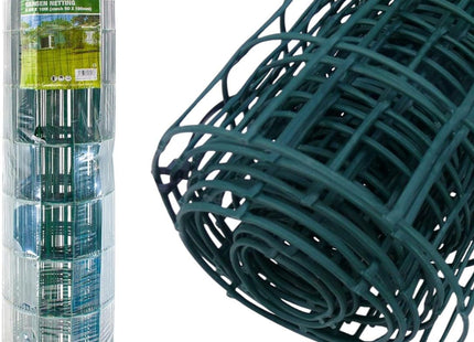 0.9 x 10m Green PVC Galvanised Wire Mesh Fencing – 50x100mm Rectangular Netting