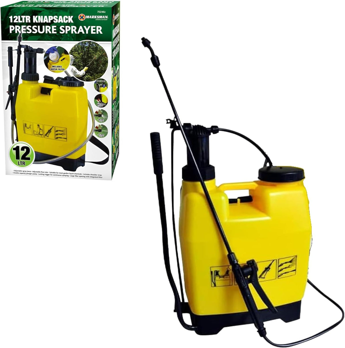 12L Knapsack Garden Pressure Sprayer