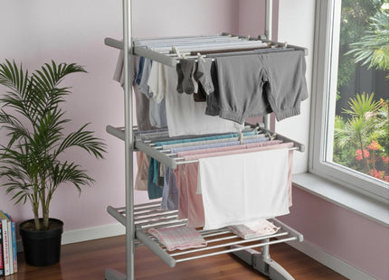 3-Tier Electric Heated Clothes Airer with Foldable Design & Cover – 300W Energy Efficient Indoor Dryer Rack, Lightweight, Large Drying Space, Ideal for Laundry, Towels & Bedding