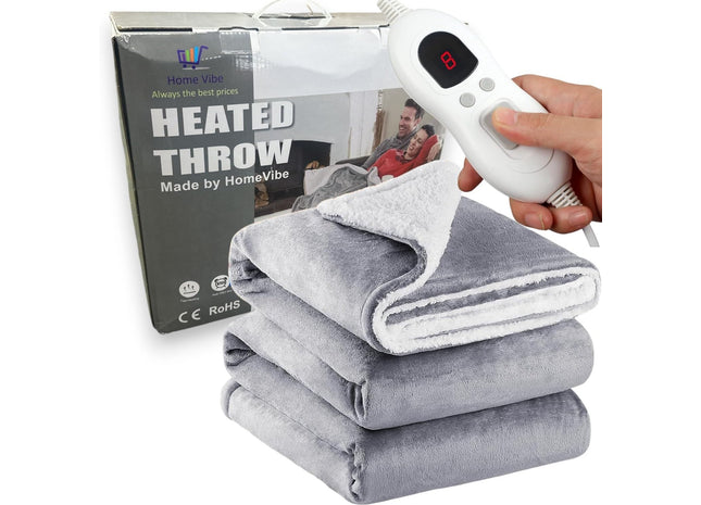 HomeVibe Heated Throw Electric Blanket 160x130cm