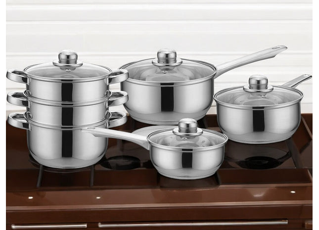 Deluxe 6-Piece Stainless Steel Cookware & Steamer Set - Complete Kitchen Essentials