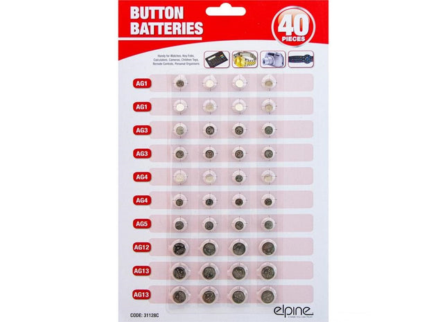 Button Cell Battery 1.5V 40 Pack