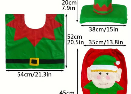 1pc Christmas Elf Toilet Cover Set