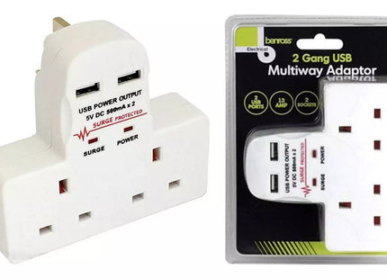 2 Gang USB Multiway Adapters