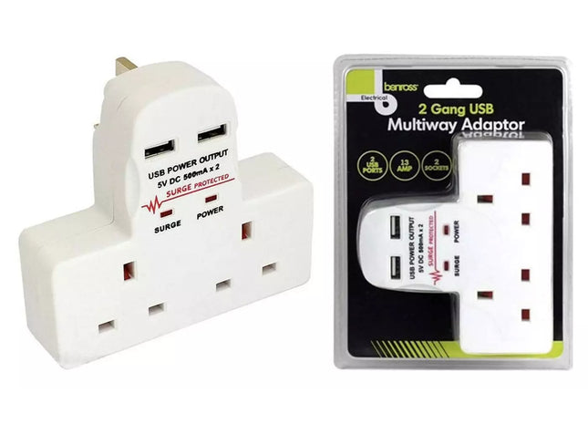 2 Gang USB Multiway Adapters