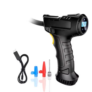 Automatic LCD Digital Battery-Powered Car Tyre Inflator - Handheld Air Compressor Pump, Portable and Rechargeable for Cars, Bikes, and Inflatables