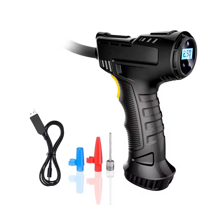 Automatic LCD Digital Battery-Powered Car Tyre Inflator - Handheld Air Compressor Pump, Portable and Rechargeable for Cars, Bikes, and Inflatables (Copy)