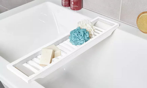 White Bamboo Bath Caddies