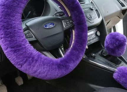 Three-Piece Soft Steering Wheel, Handbrake and Gear Cover Set