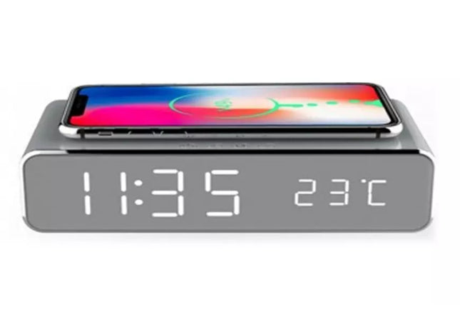 Desktop Alarm Clock with Wireless Charger