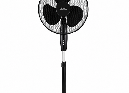 16 Inch Pedestal Fan with Round Base – Adjustable Height, Oscillating Stand Fan, 3 Speed Settings, Tilt Adjustable Head, Quiet Cooling Fan for Home, Bedroom, Office & Living Room – Black