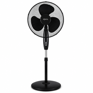 16 Inch Pedestal Fan with Round Base – Adjustable Height, Oscillating Stand Fan, 3 Speed Settings, Tilt Adjustable Head, Quiet Cooling Fan for Home, Bedroom, Office & Living Room – Black