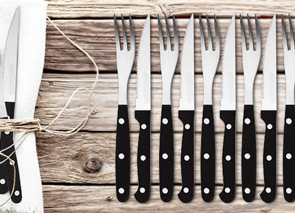 12-Piece Stainless Steel Steak Knives & Fork Set