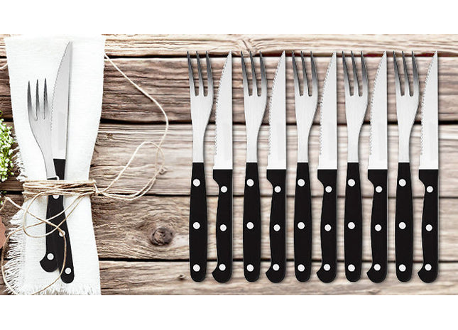 12-Piece Stainless Steel Steak Knives & Fork Set