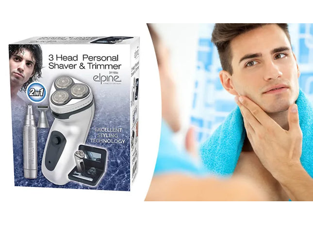 2-in-1 Men's Electric Rechargeable Cordless Shaver