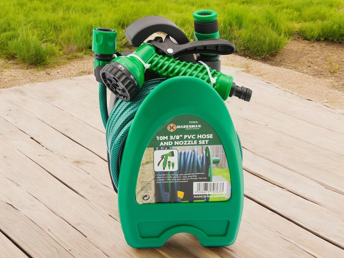 Mini Hose Reel 10m Set with 7 Spray Gun Nozzles