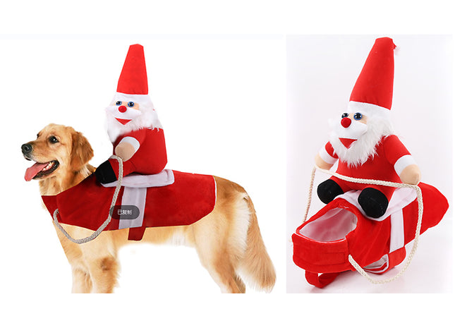 Riding Santa Claus Pet Outfit