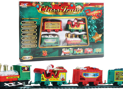 Kid's Light-Up Christmas Train Track Toy Set