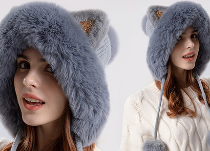 Women’s Cat Ear Faux Fur Winter Hat