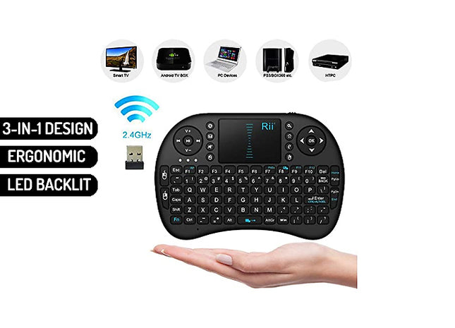 Wireless LED Backlit Mini Keyboard with Mouse Pad