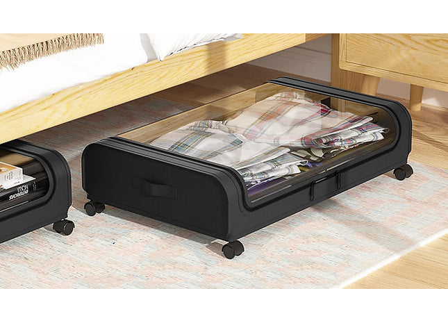 Under Bed Clothing Storage Container With Wheels