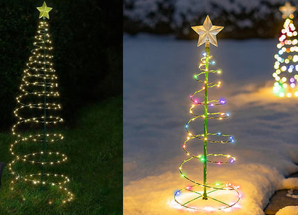 LED Christmas Tree Garden Solar Stake Light - 2 Colours