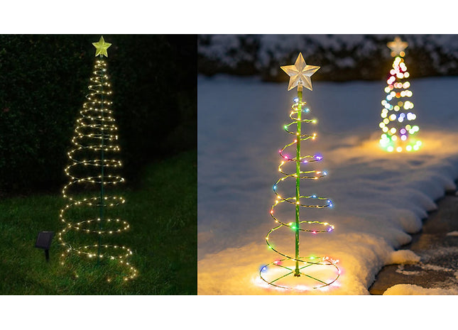 LED Christmas Tree Garden Solar Stake Light - 2 Colours