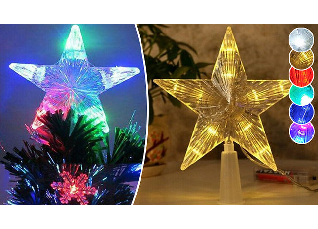 LED Light Christmas Star Tree Topper - 6 Colours