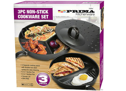 3-Piece Non-Stick Divider Frying Pan Set