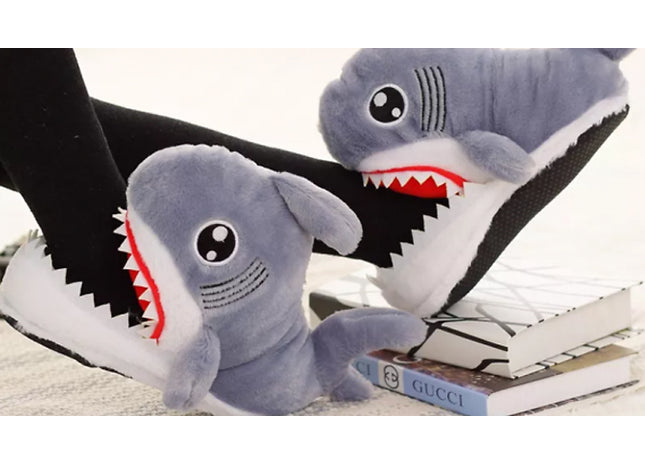 Novelty Shark Plush Slippers