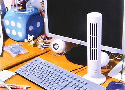 USB Rechargeable Bladeless Tower Fan - 2 Colours