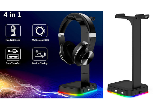 RGB Light-Up USB Headphones Stand