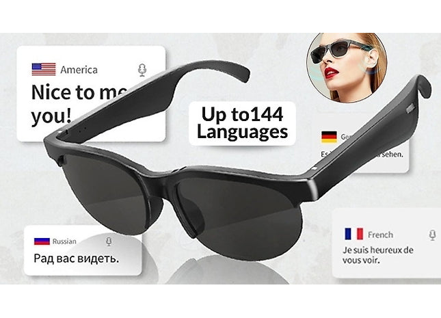 AI Translation Wireless Bluetooth Glasses - 144 Languages!