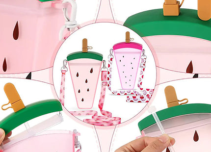 Popsicle Drinks Bottle with Straw & Strap