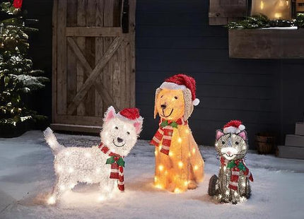 Christmas Decoration Cat and Dog Figures