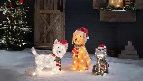 Christmas Decoration Cat and Dog Figures