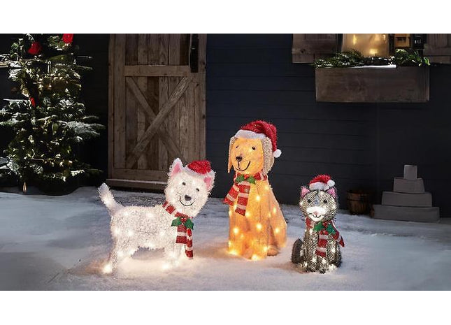 Christmas Decoration Cat and Dog Figures