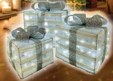 Set of 3 Light Up Christmas Present Parcels