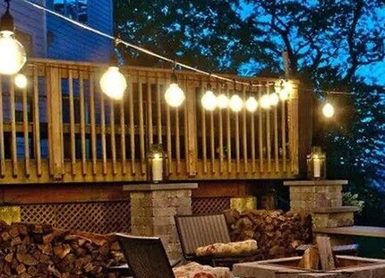 Solar-Powered Retro-Style Bulb String Lights