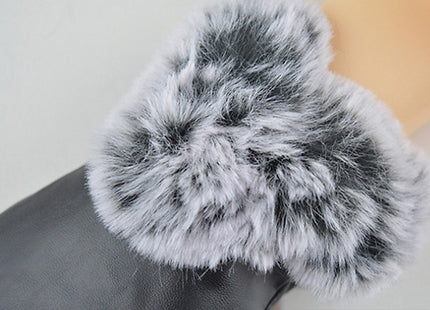 Women's Faux Leather Winter Touch Screen Gloves- 2 Colours