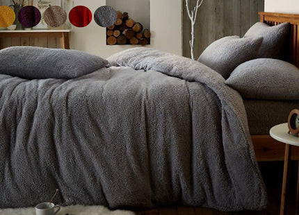 Super Soft Teddy Fleece Duvet Set - 7 Colours & 3 Sizes