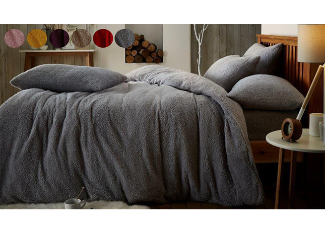 Super Soft Teddy Fleece Duvet Set - 7 Colours & 3 Sizes