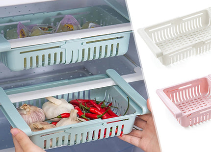 Hook-On Extendable Refrigerator Storage Basket - 3 Colours