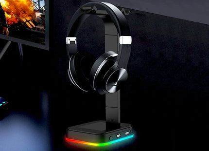 RGB Light-Up USB Headphones Stand