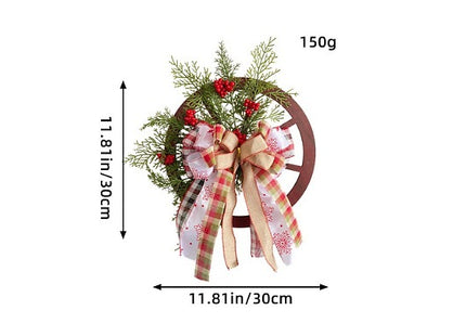 Wooden Christmas Wheel Door Decoration