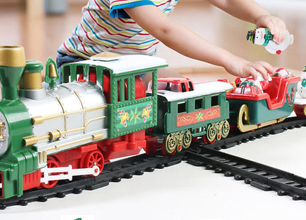 Kid's Light-Up Christmas Train Track Toy Set